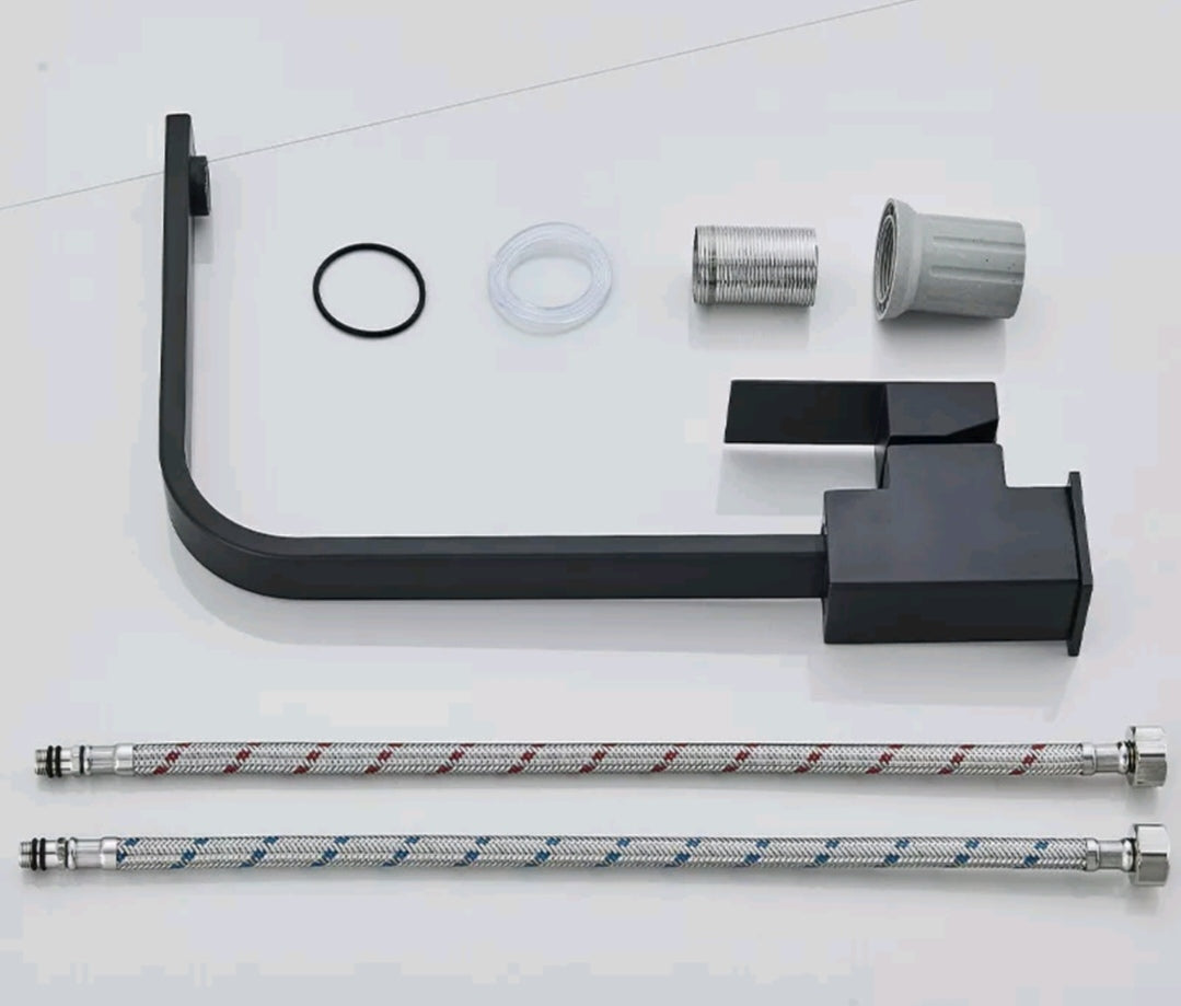 Wasserhahn Küchenarmartur Mischbatterie Schwarz Edelstahl