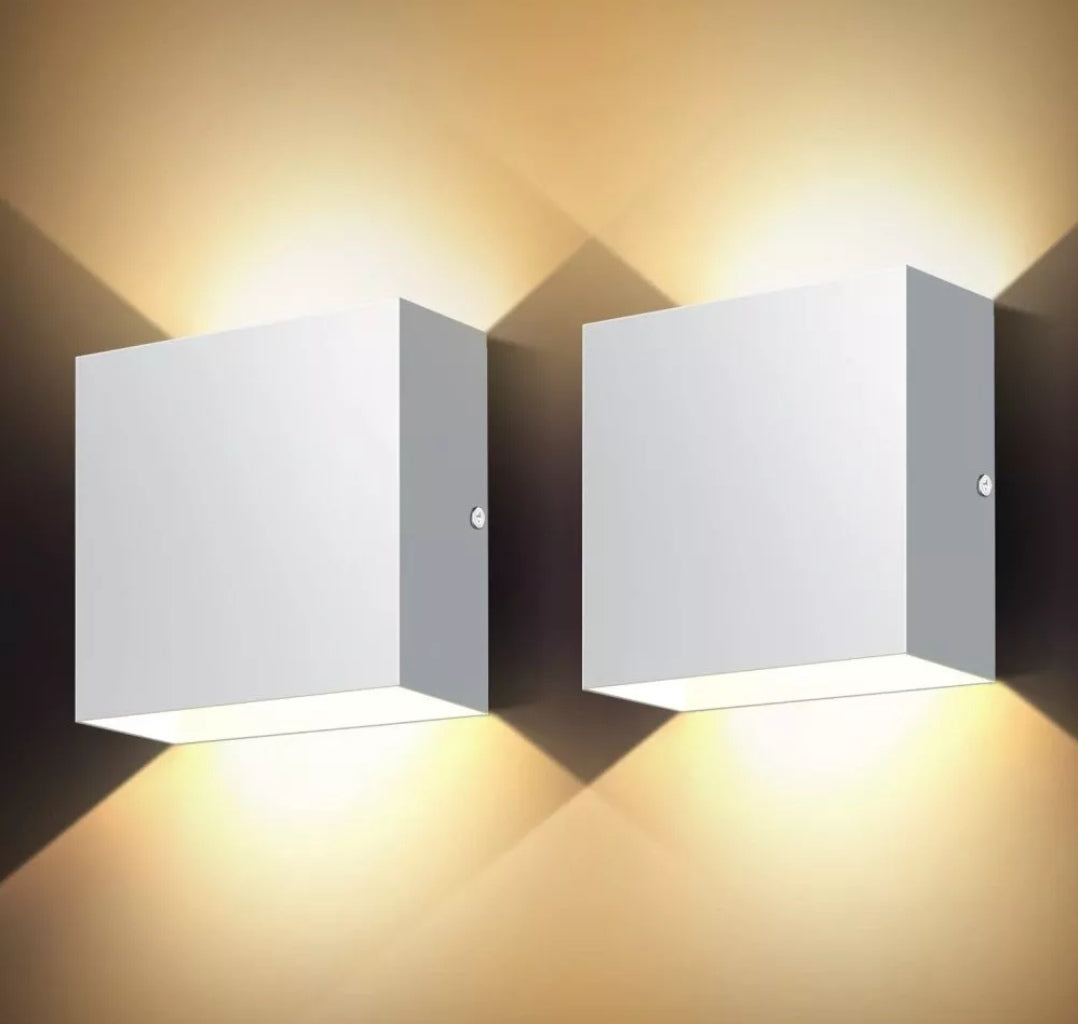 Led Wandleuchte Wandlampe innen Aussen Warmweiß 2 Stück