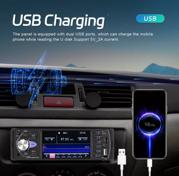 Autoradio Bluetooth Freisprechen DIN 1 Norm 4 Zoll