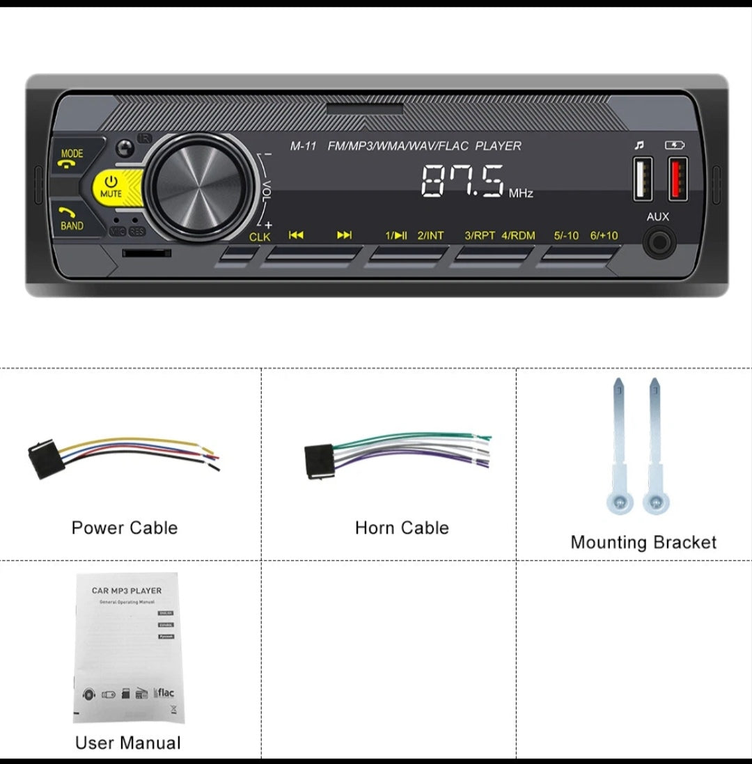 Autoradio Bluetooth Freisprechen Universal Din1 USB Aux SD