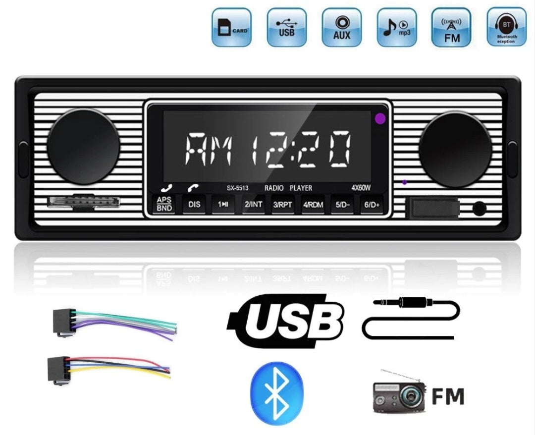 Autoradio Bluetooth Freisprechen Yountimer Oldtimer US Cars DIN 01