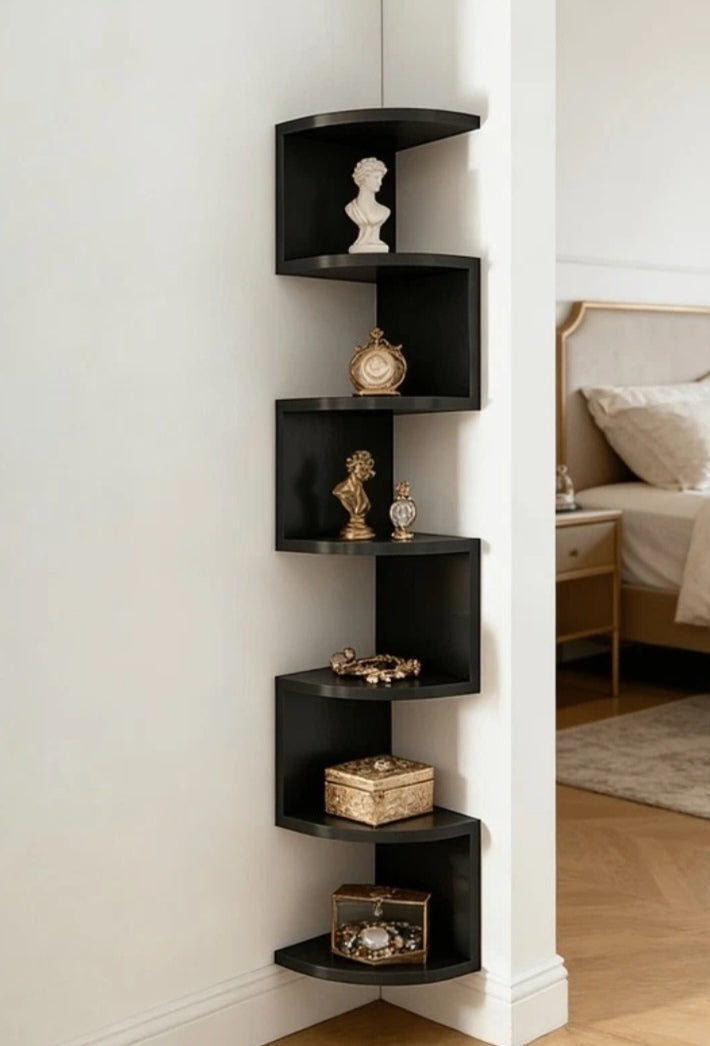 Regal Eckregal Wandregal Bücherregal Schwarz