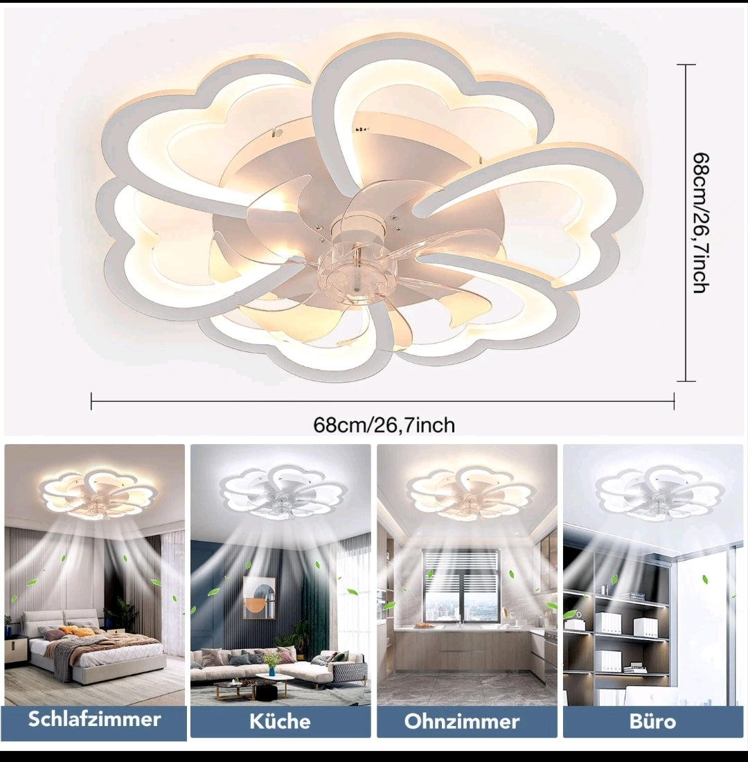 Deckenventilator LED Deckenlampe Ventilator Modern Dimmbar