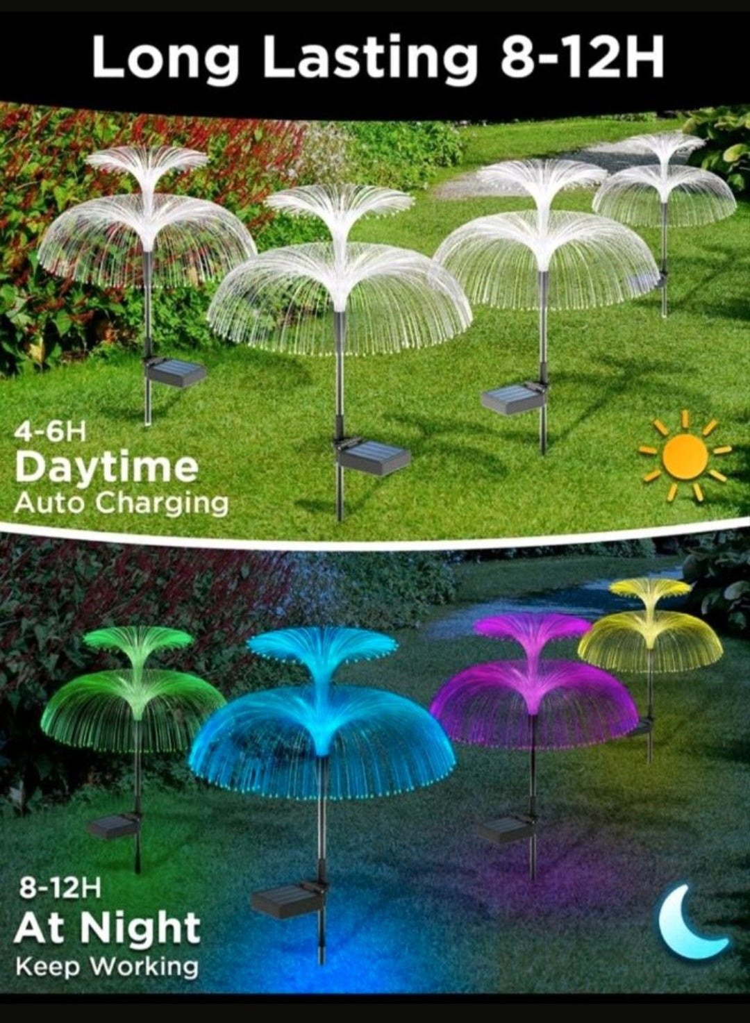 Solarleuchten Solarlampen Jelly Fish Feuerwerk 2 Stück