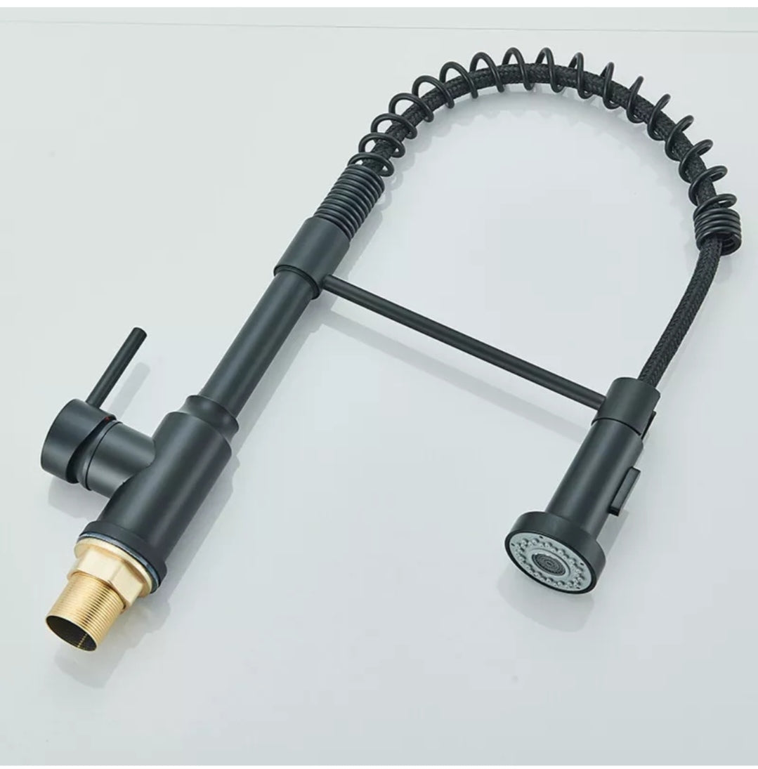 Küchenarmartur Mischbatterie Wasserhahn Schwarz Hochdruck