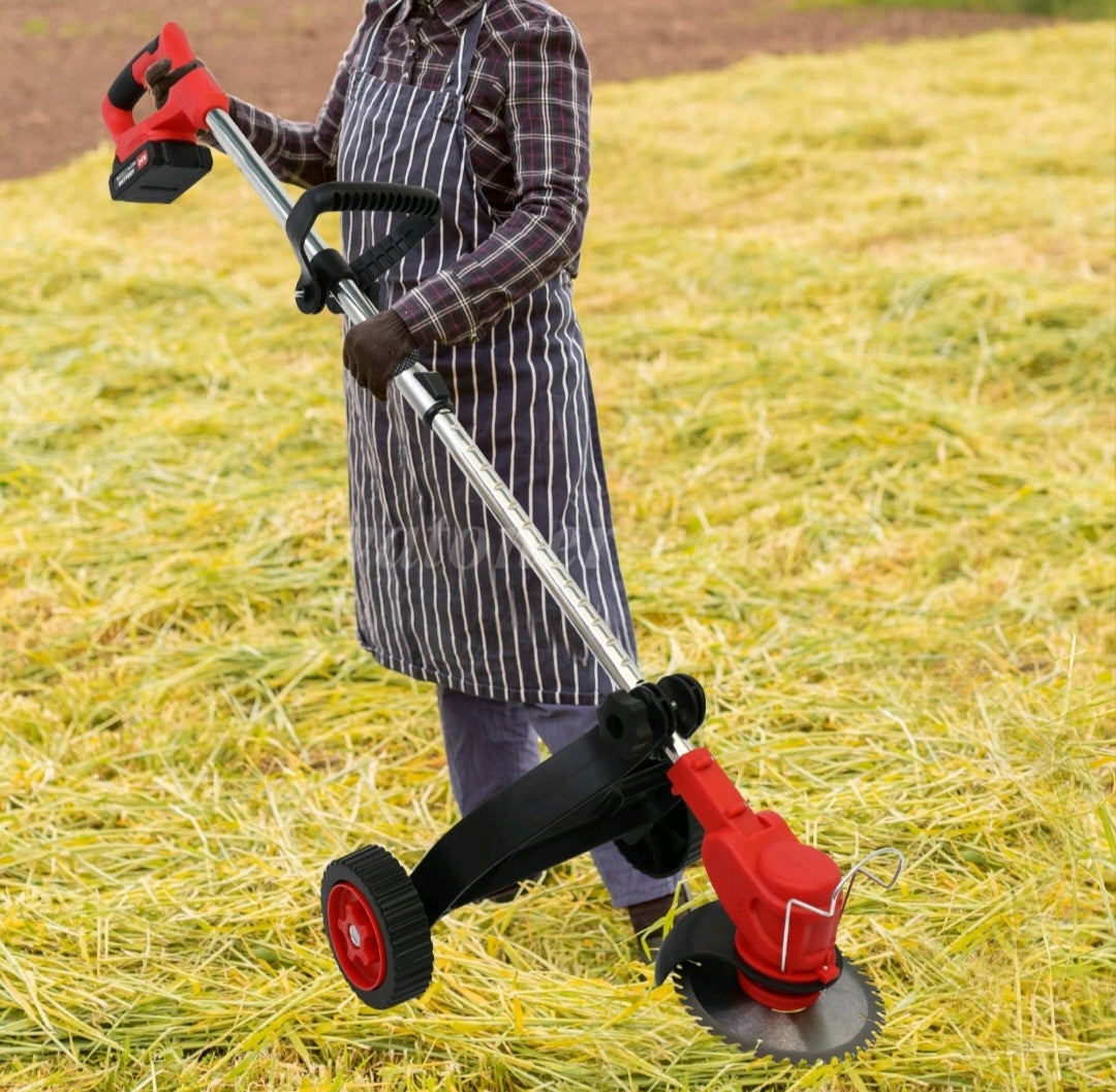 Akku Rasentrimmer Grasschneider Rasenmäher mit Zubehör