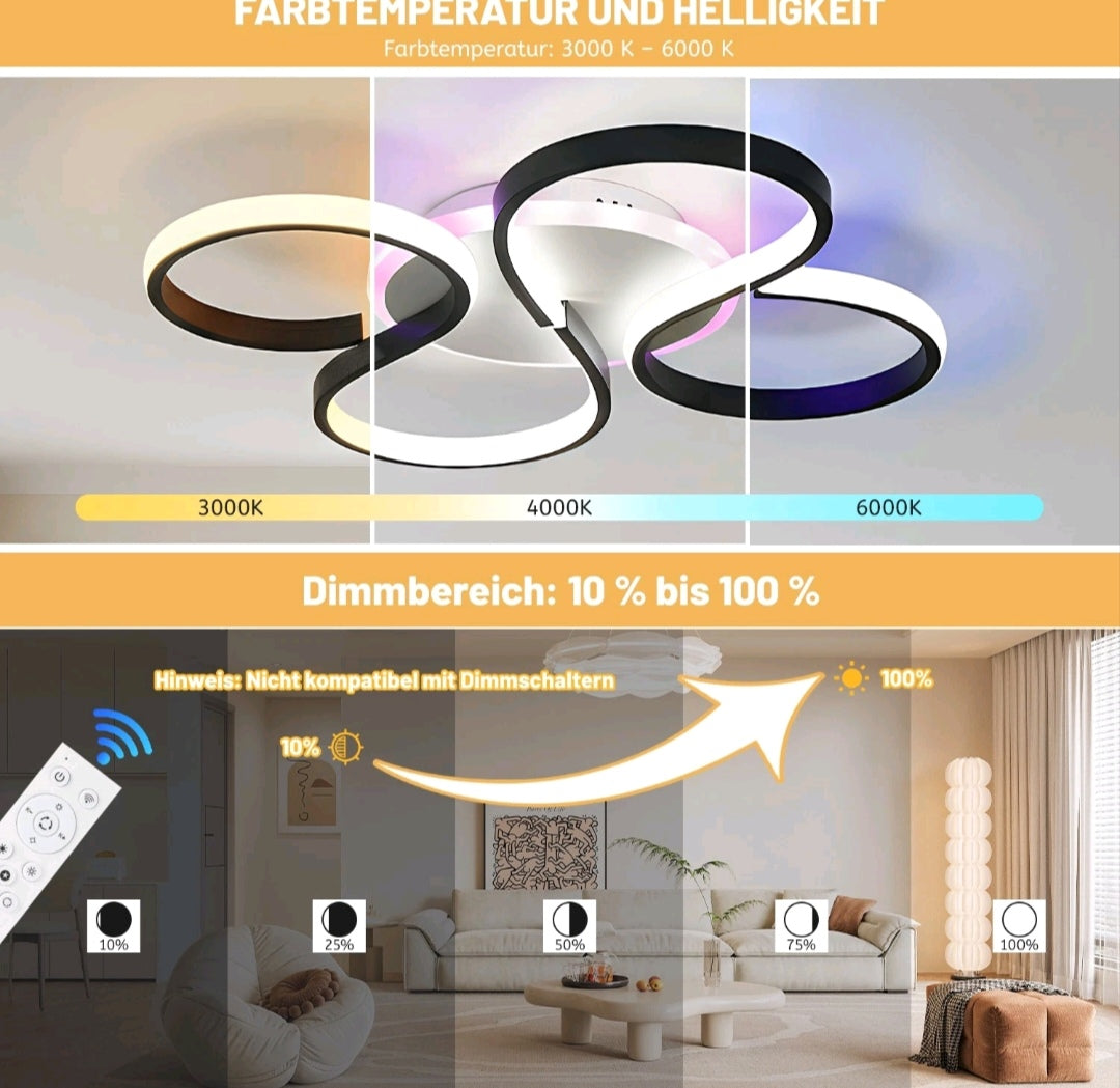 LED Deckenlampe Deckenleuchte Dimmbar Rgb Modern