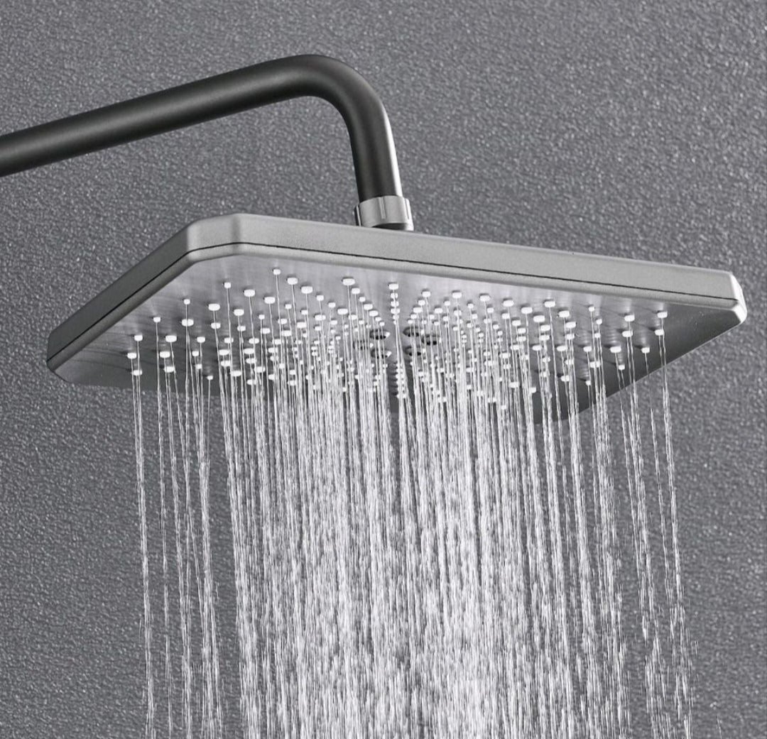 Regendusche Duschset Komplett Schwarz mit LCD Display