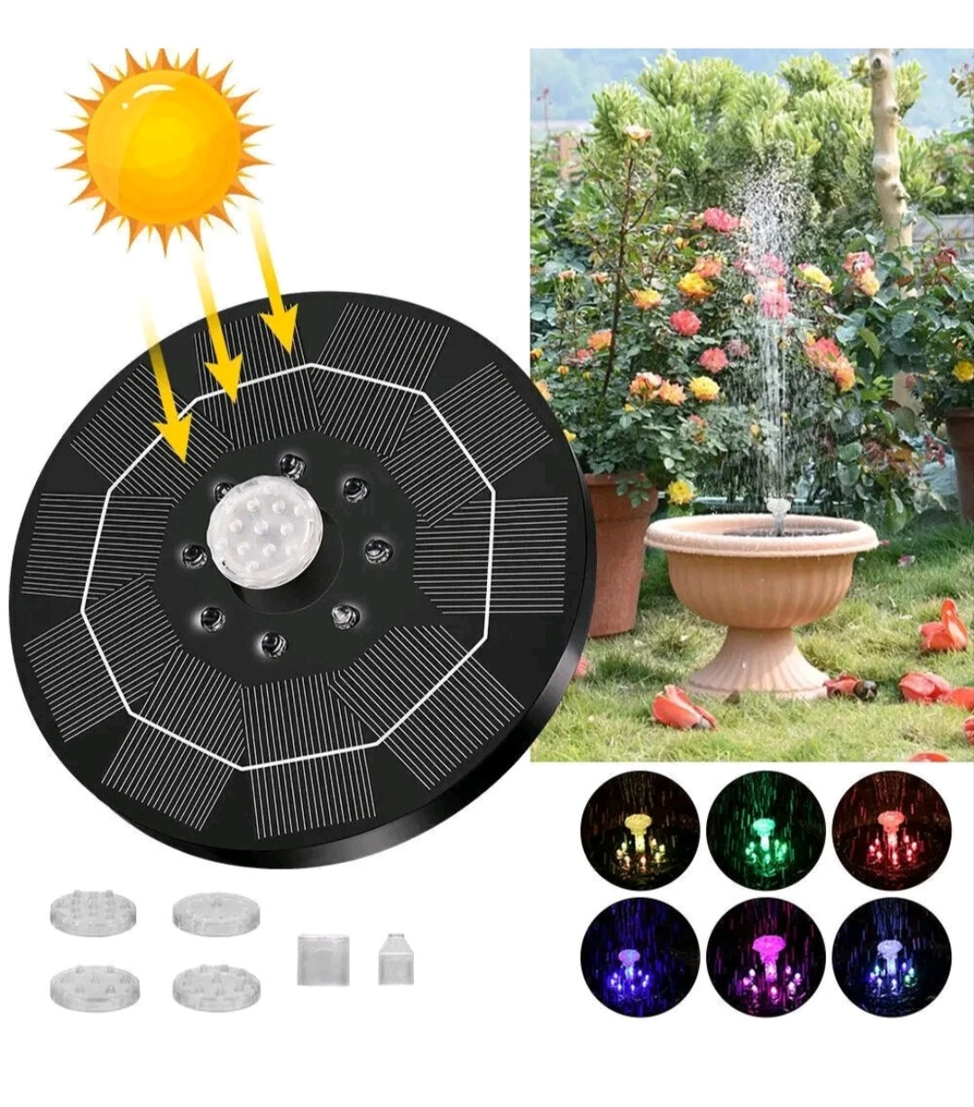 Solar Teichpumpe Brunnenpumpe mit LED
