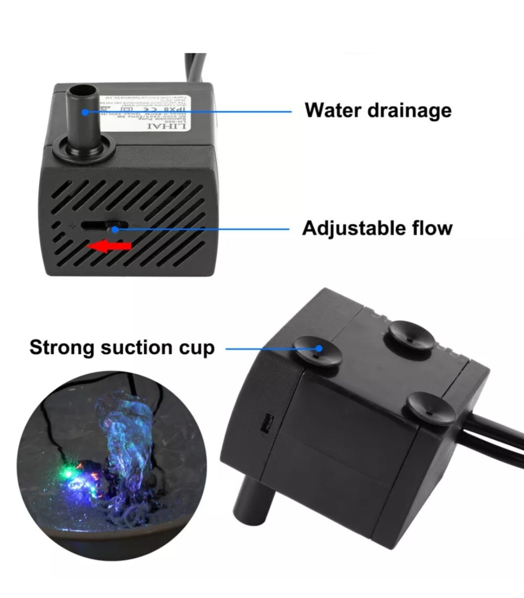 Teichpumpe Brunnenpumpe Gartenpumpe Aquarium mit Led