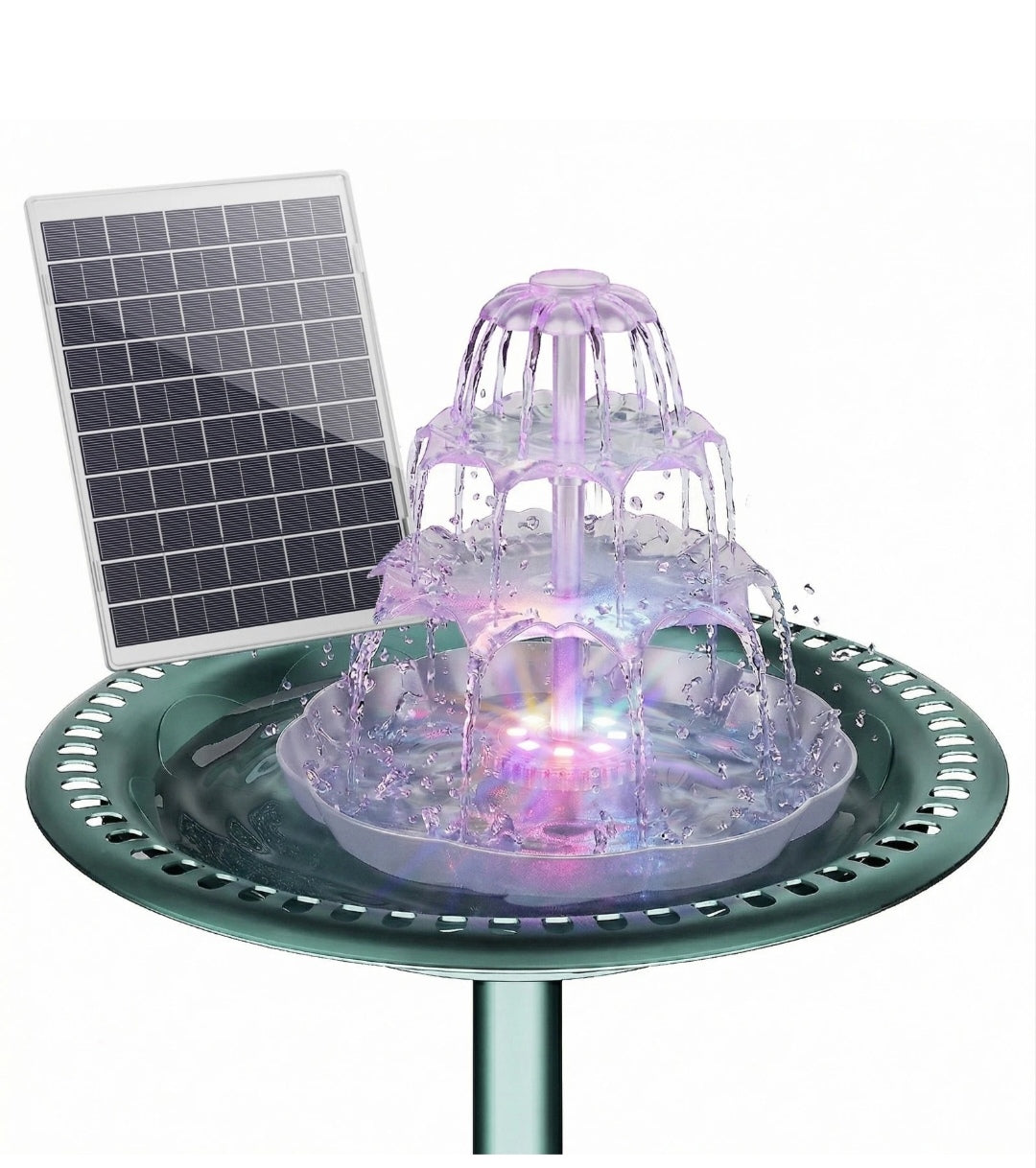 Solar Gartenbrunnen Vogelbadbrunnen Vogeltränke Brunnen