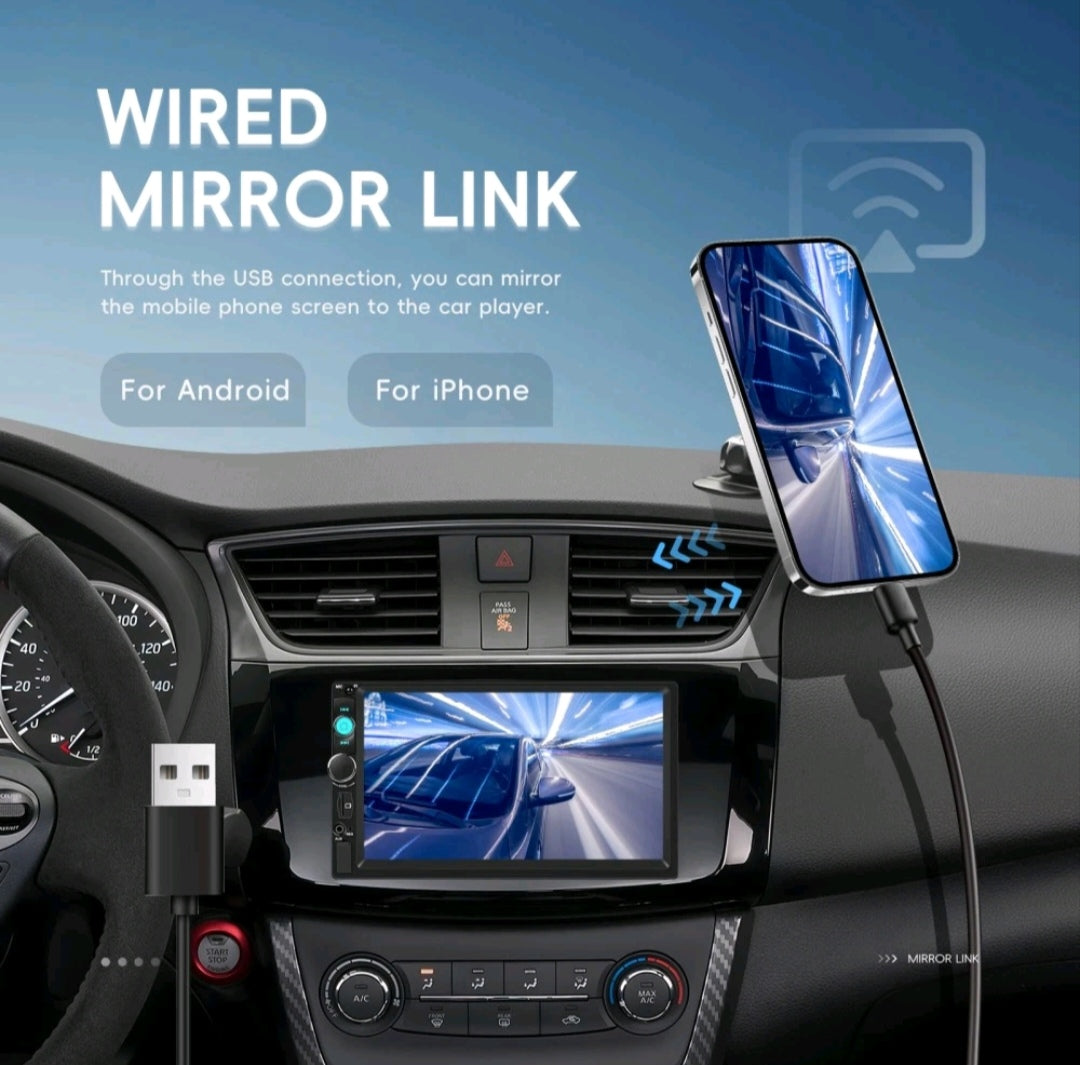 Autoradio Bluetooth Doppel Din2 Touchscreen 7 Zoll