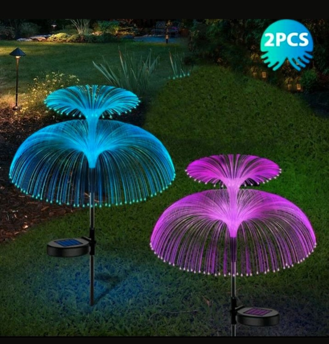 Solarleuchten Solarlampen Jelly Fish Feuerwerk 2 Stück