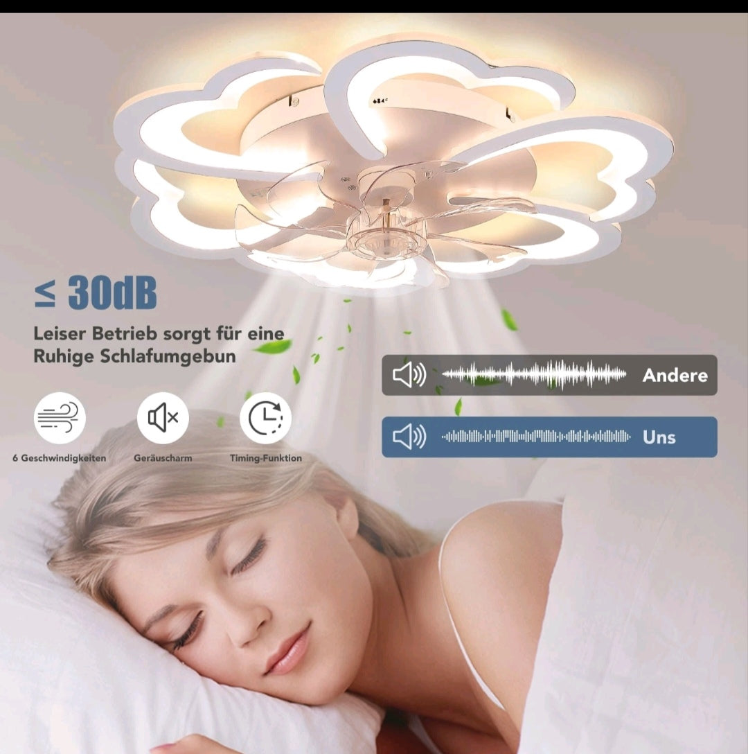 Deckenventilator LED Deckenlampe Ventilator Modern Dimmbar