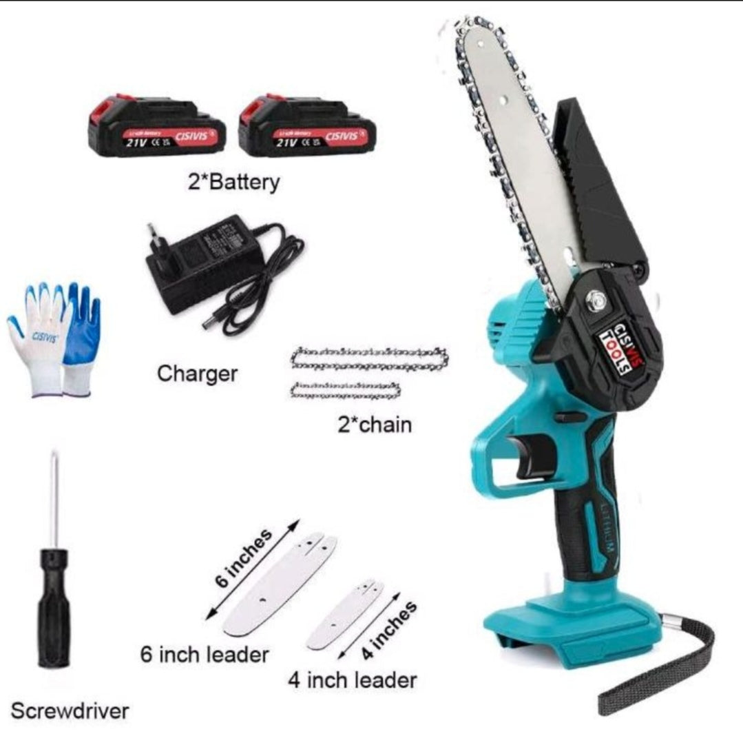 Akku Kettensäge Gartensäge mit 2 Akkus Motorsäge