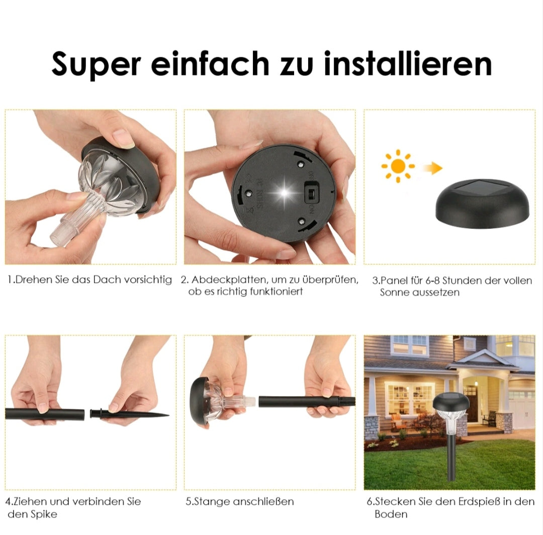 Solarleuchten Solarlampen 6 Stück