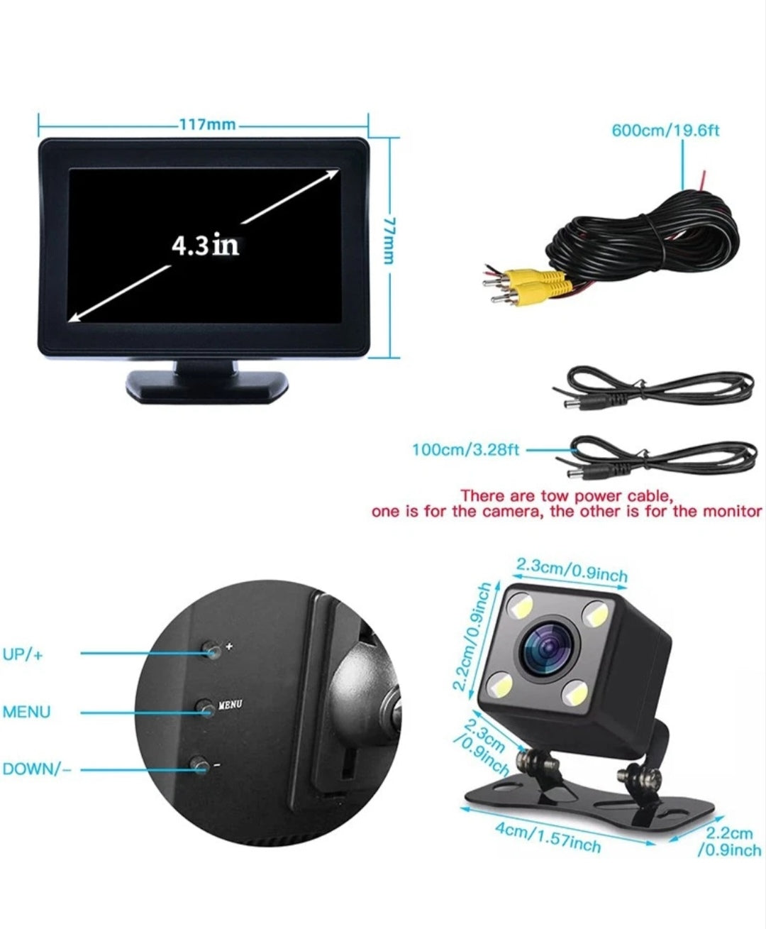 Rückfahrtkamera mit Monitor Rückfahrsystem PKW, Wohnwagen