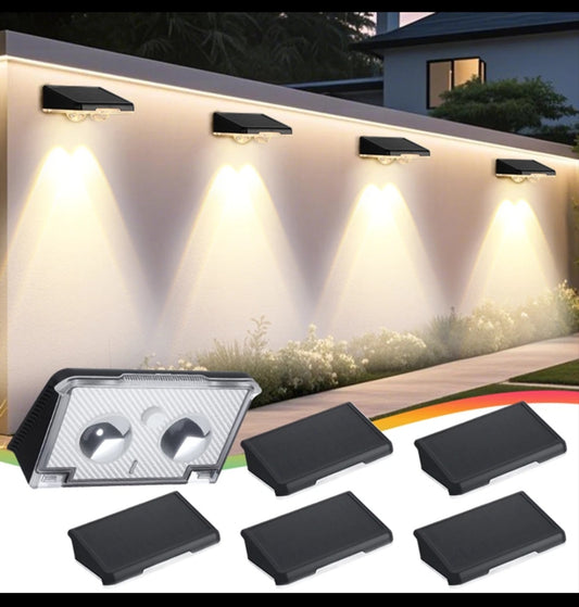 Solar Wandleuchten Wandlampen 4 Stück Rgb Zaunleuchten