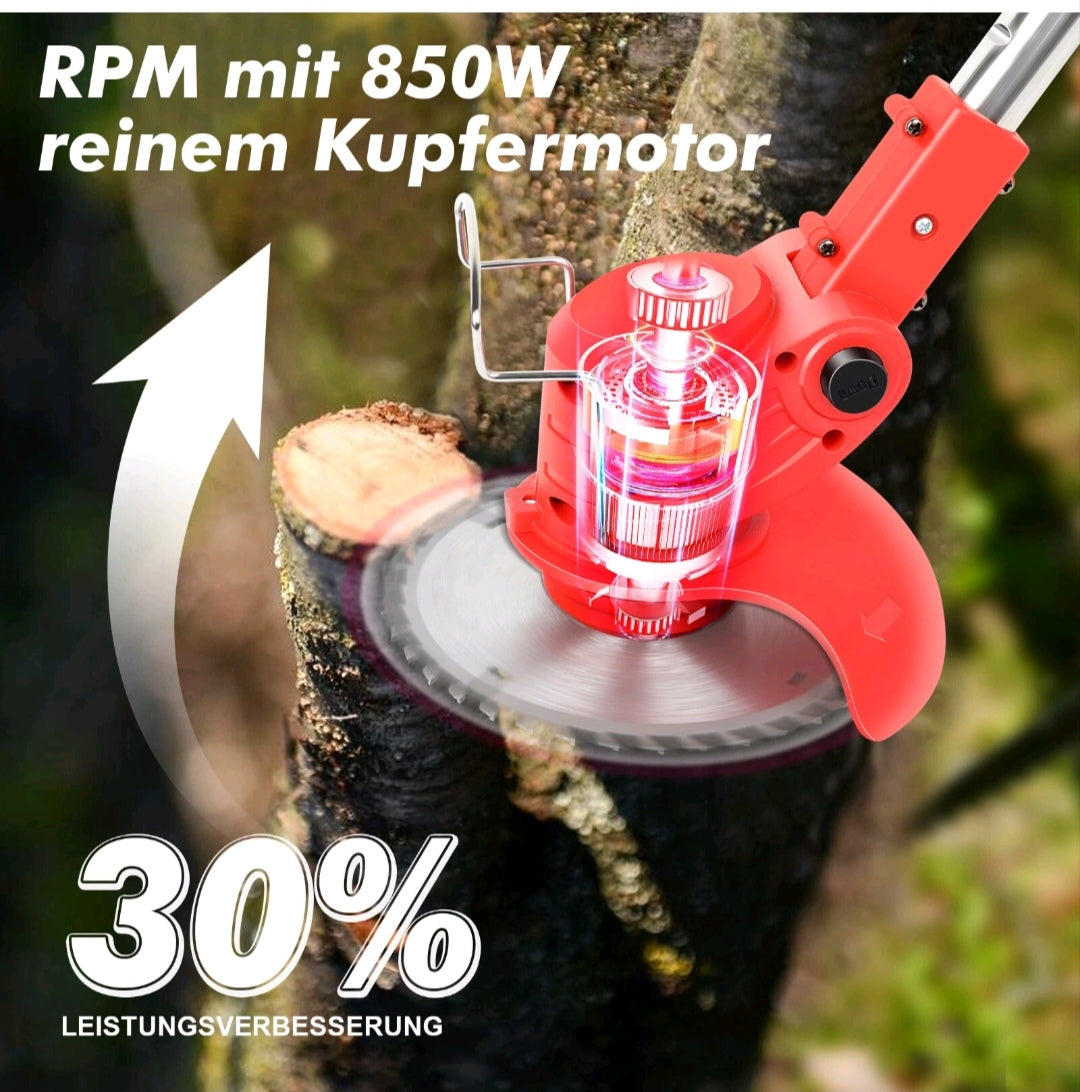 Elektrischer Rasentrimmer Akku Grasschneider mit 2 Akkus