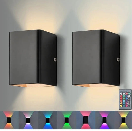 LED Wandleuchten Wandlampen Innenraum 2 Stück Rgb