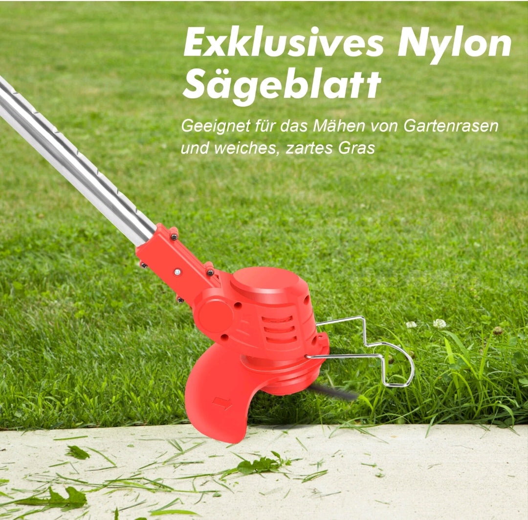 Elektrischer Rasentrimmer Akku Grasschneider mit 2 Akkus