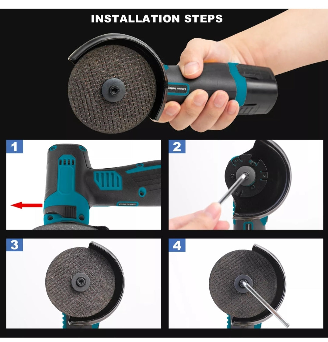 Akku Winkelschleifer Schleifmaschine Flex mit 2 Akkus