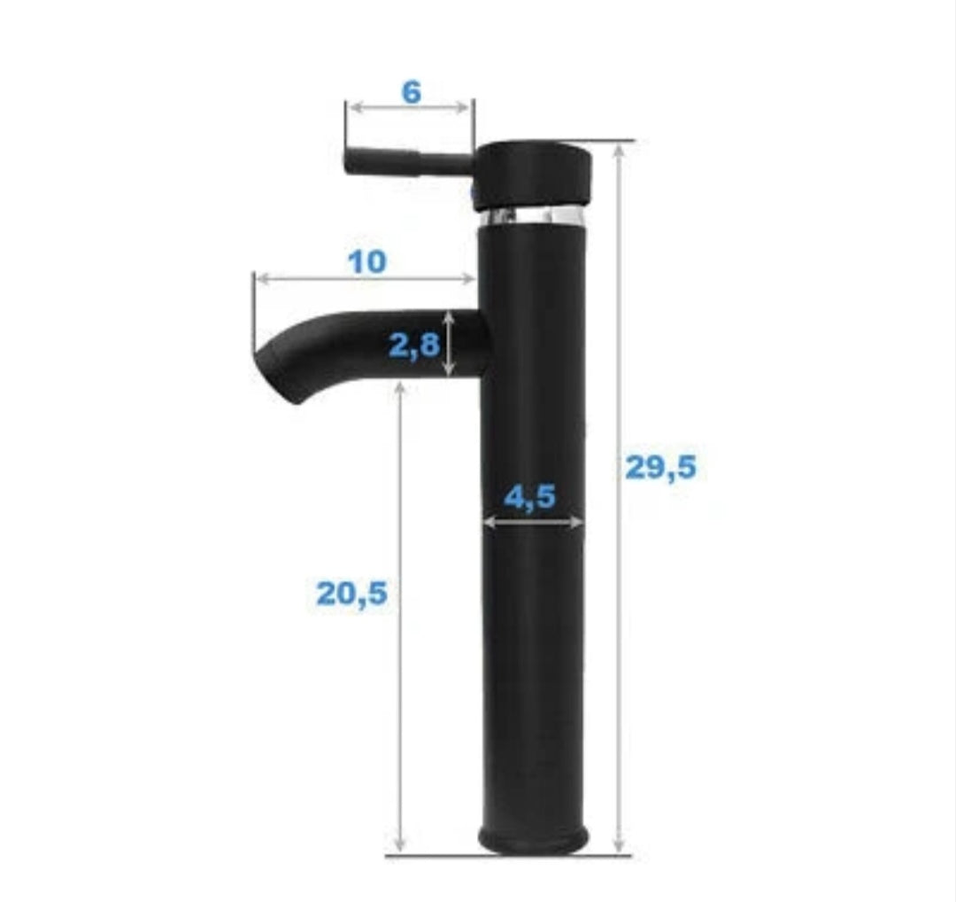 Bad Waschbecken Wasserhahn Armatur Edelstahl Schwarz Hoch