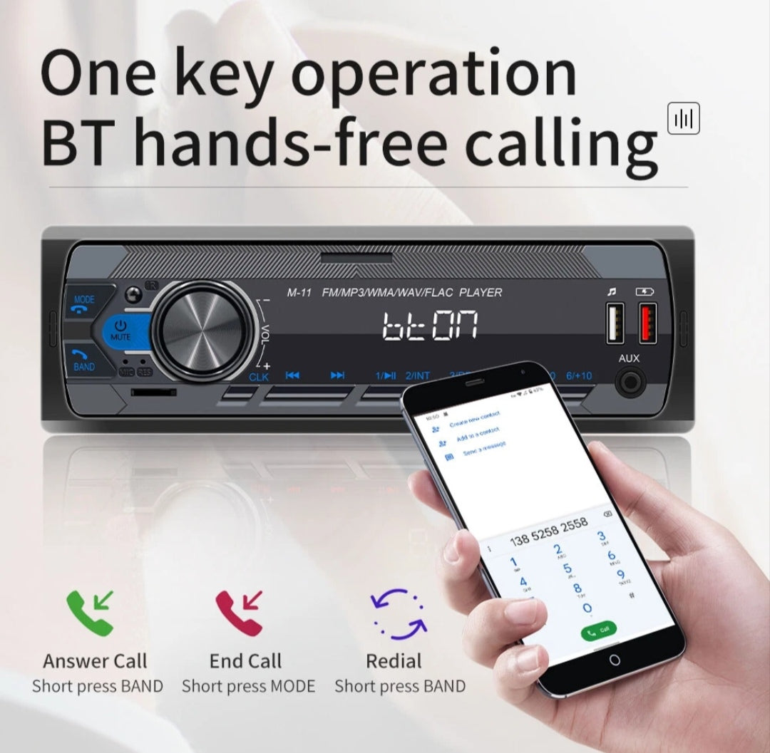 Autoradio Bluetooth Freisprechen Universal Din1 USB Aux SD