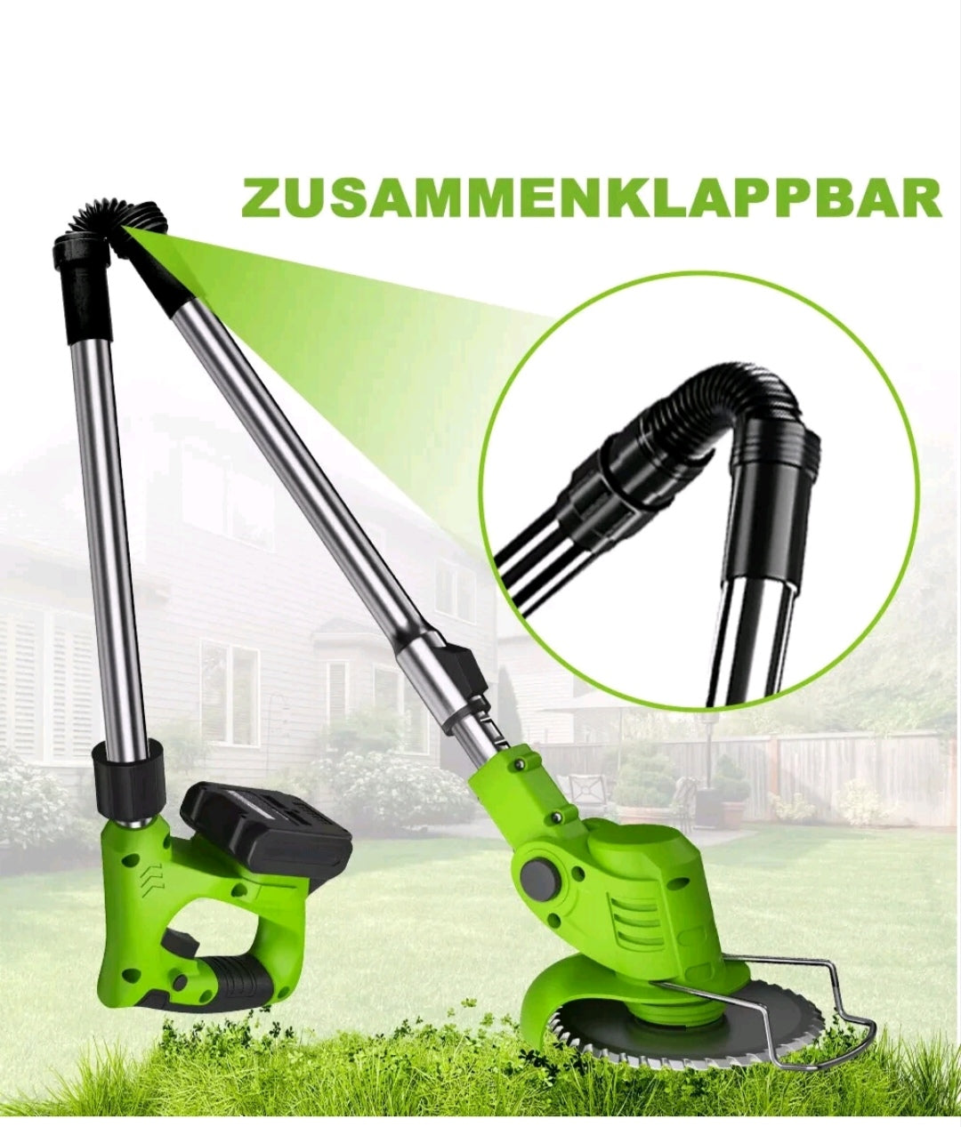 Akku Rasentrimmer Grasschneider Rasenmäher +Zubehör