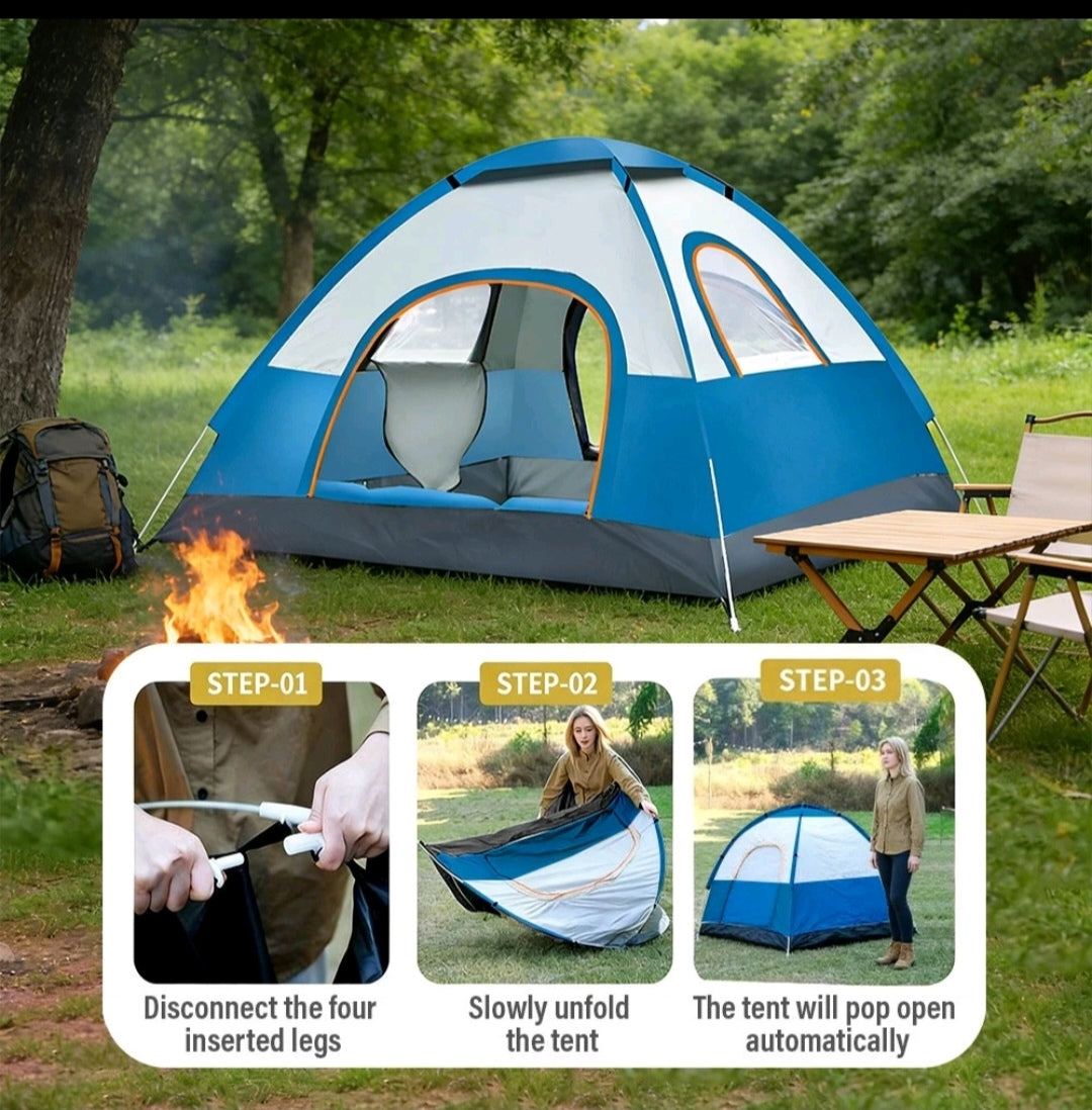 Campingzelt Pop Up Zelt Wurfzelt Wasserfest 3-4 Personen
