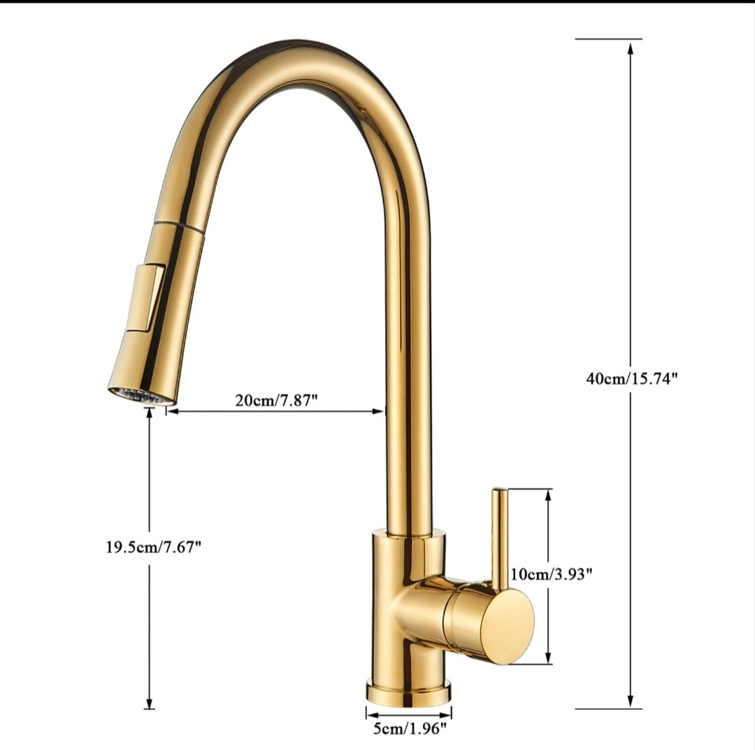 Küchenarmartur Mischbatterie Wasserhahn Brause Modern Gold Design