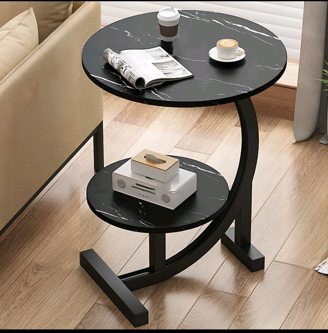 Couchtisch Beistelltisch Marmor-Optik Schwarz