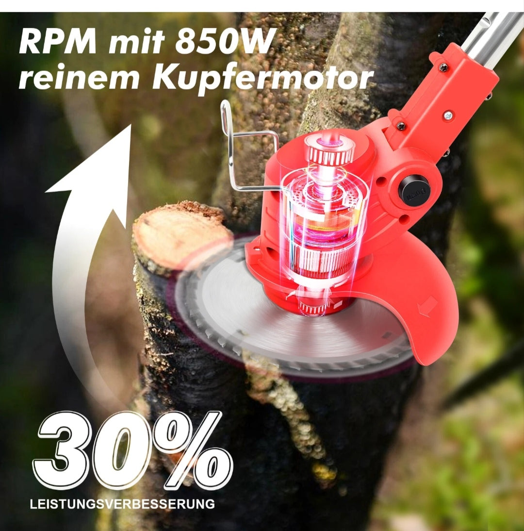 Elektrischer Rasentrimmer Akku Grasschneider mit 2 Akkus