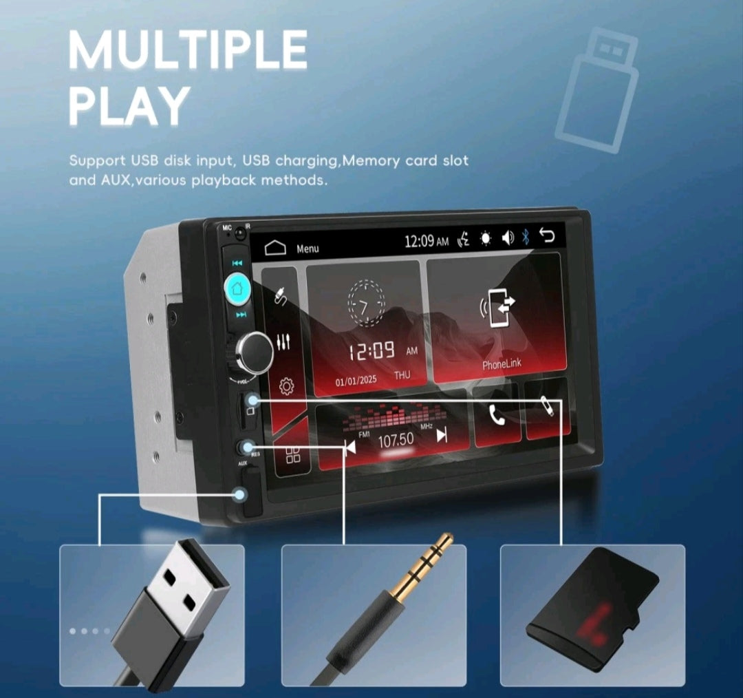 Autoradio Bluetooth Doppel Din2 Touchscreen 7 Zoll