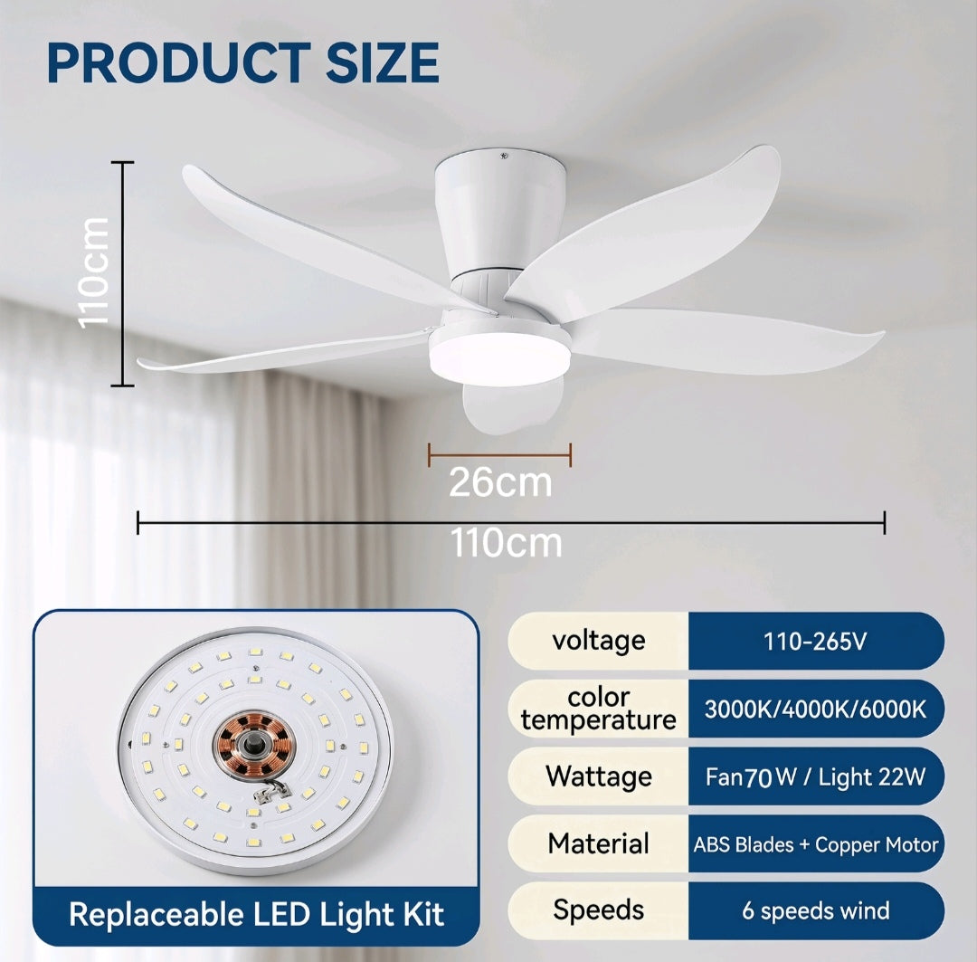Deckenlampe Deckenventilator Ventilator 110cm