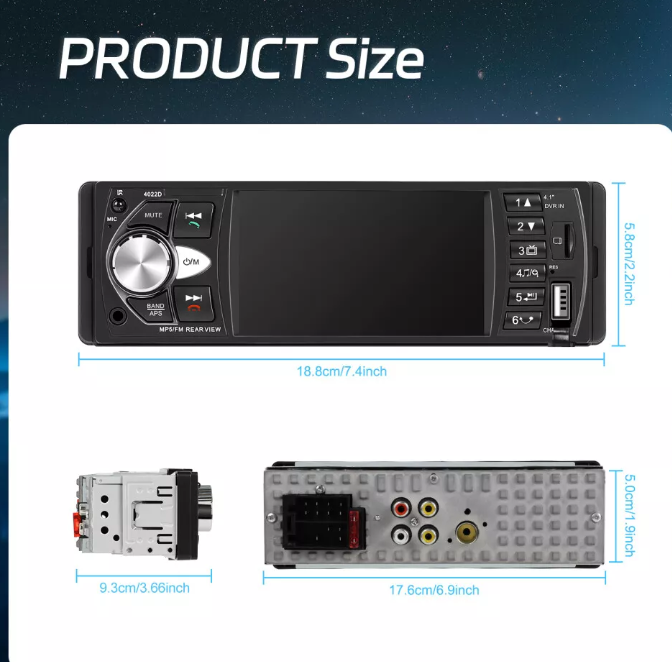 Autoradio Bluetooth Freisprechen DIN 1 Norm 4 Zoll