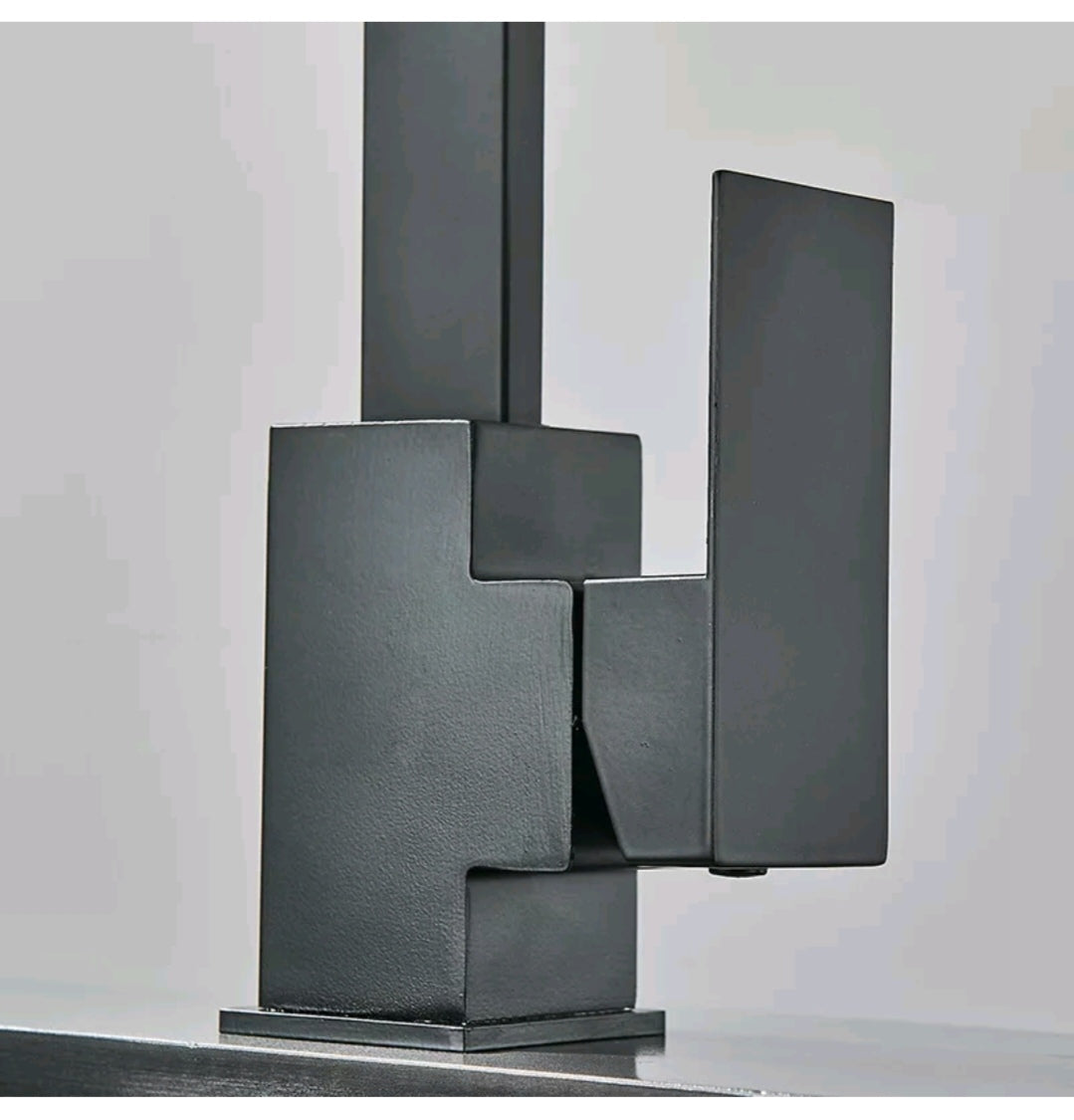 Wasserhahn Küchenarmartur Mischbatterie Schwarz Edelstahl