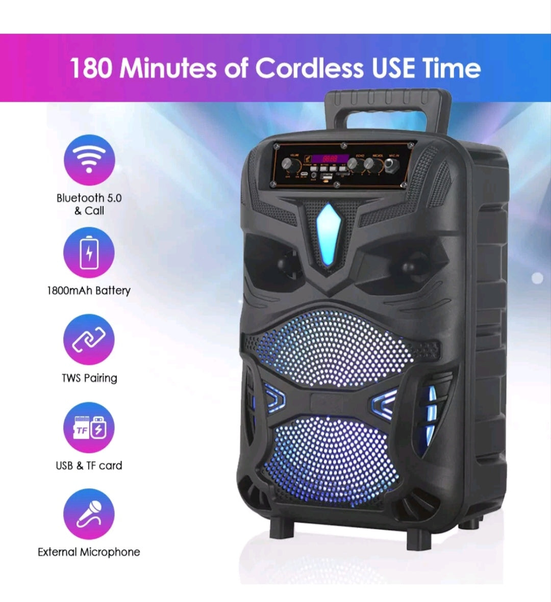 Bluetooth Lautsprecher Partybox mit Mikro 300Watt