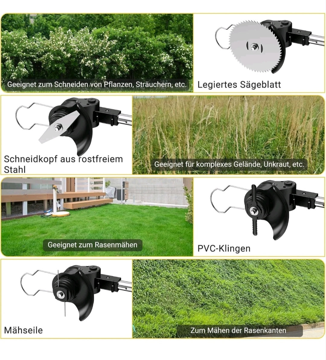 Akku Grasschneider Rasenmäher Rasentrimmer mit Zubehör