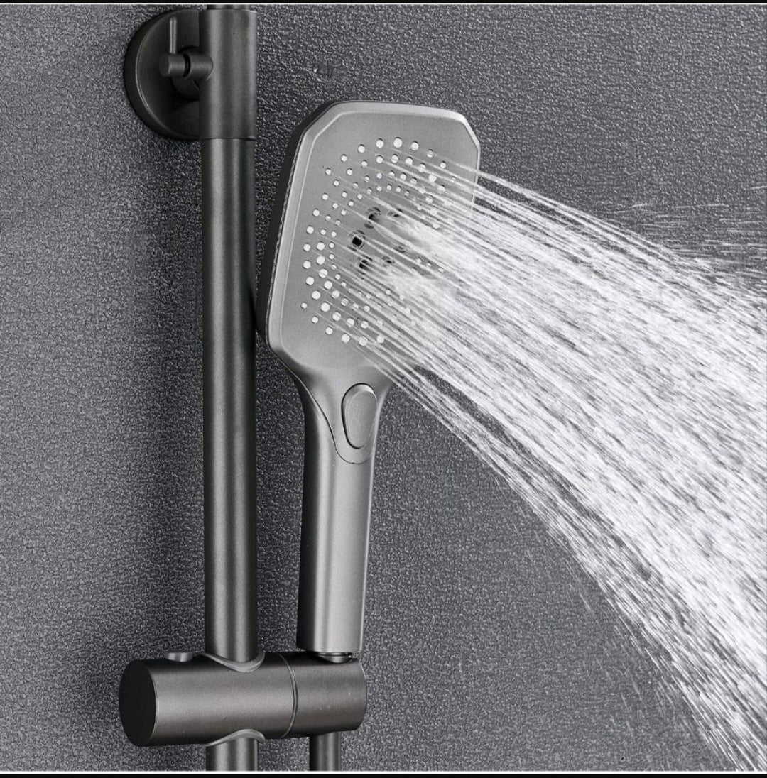 Regendusche Duschset Komplett Schwarz mit LCD Display