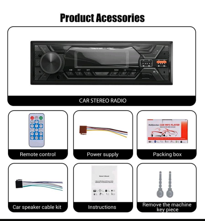 Autoradio Bluetooth Freisprechen USB Aux SD Universal