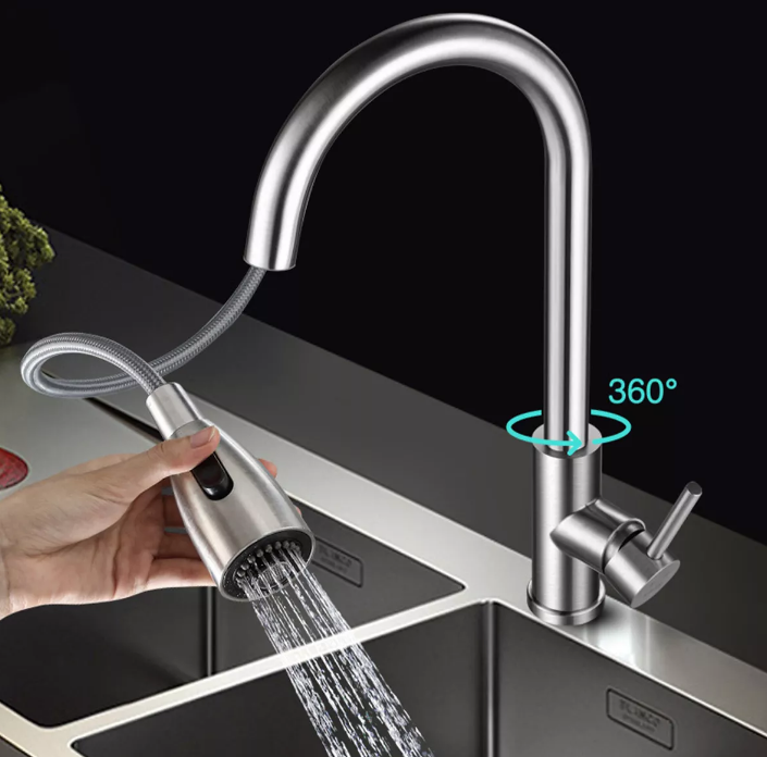 Küchenarmatur Wasserhahn Mischbatterie Hochdruck Edelstahl