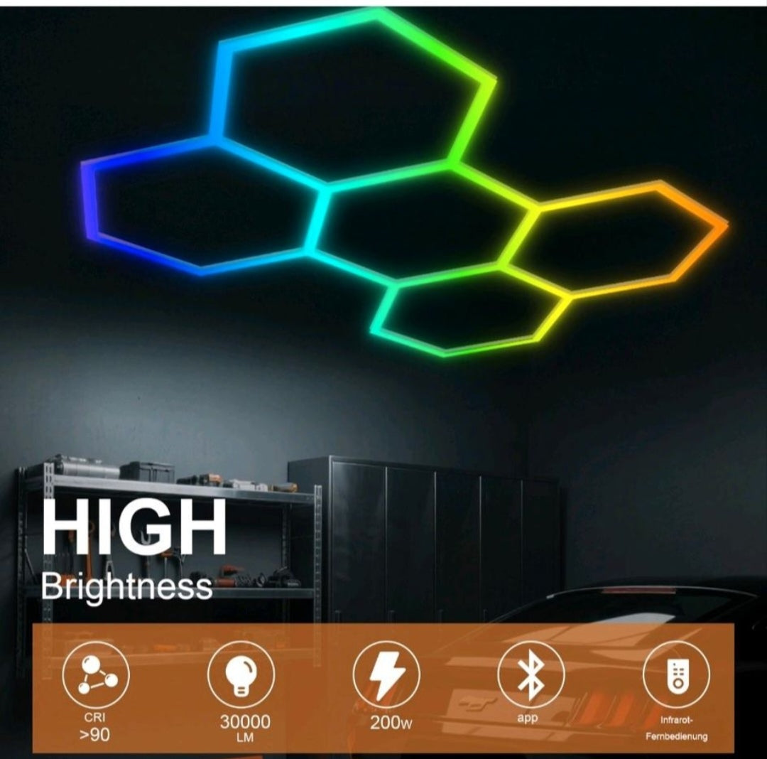 Hexagon Garagenlicht Werkstattlampe Showroom Rgb