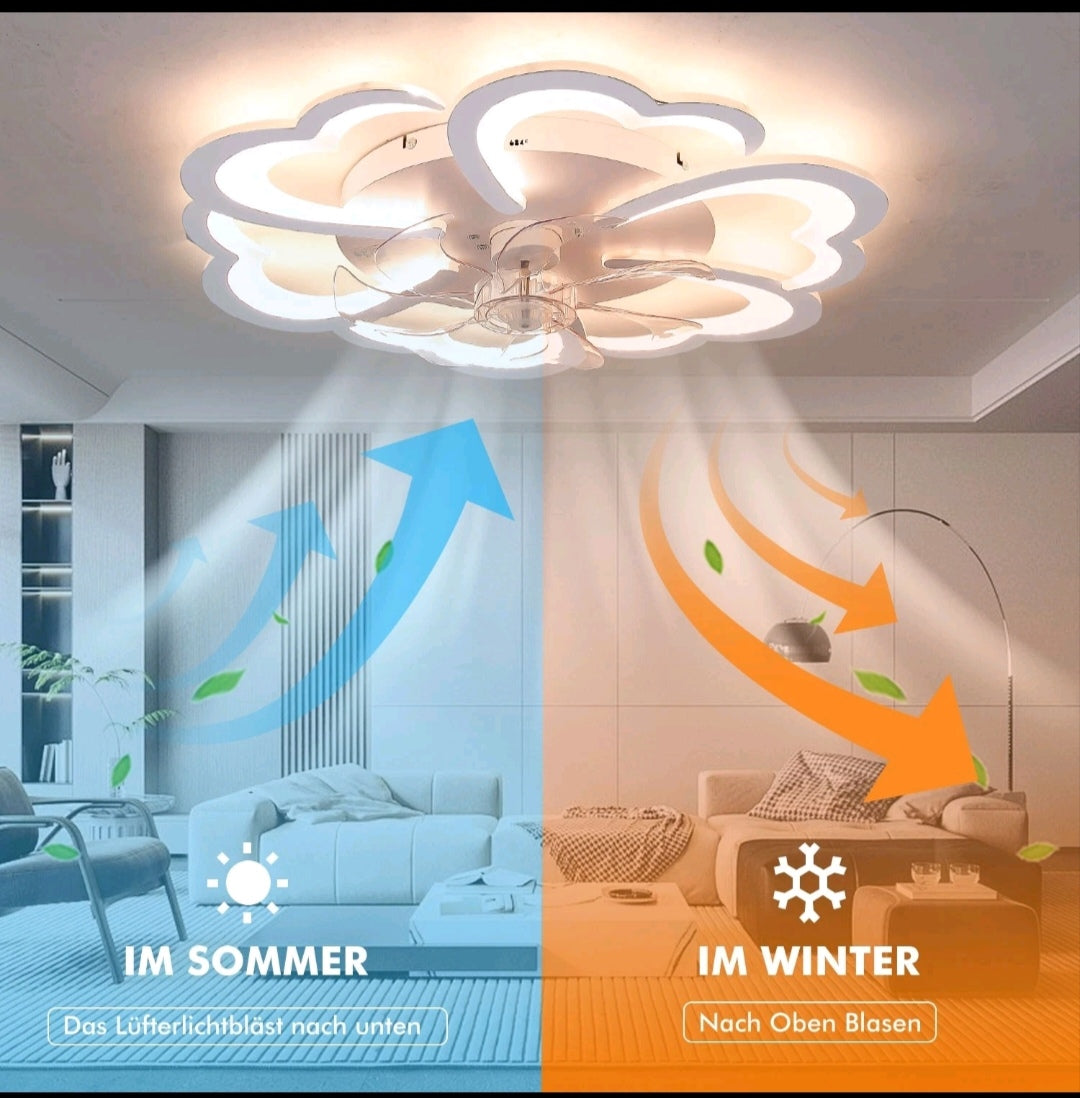 Deckenventilator LED Deckenlampe Ventilator Modern Dimmbar