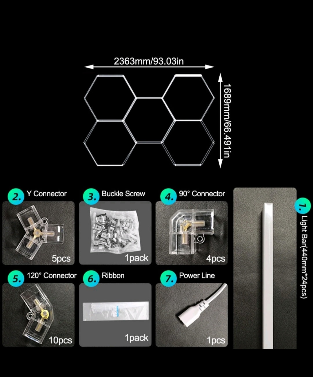 Hexagon Deckenlampe Garagenlicht Werkstattlampe Showroom Lampe