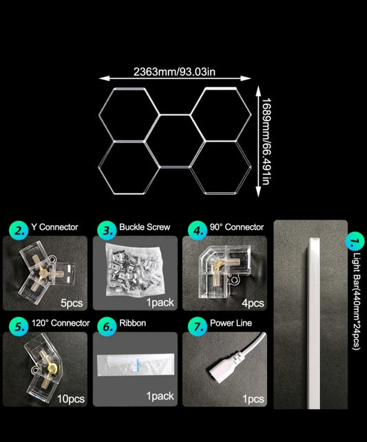 Hexagon Deckenlampe Garagenlicht Werkstattlampe Showroom Lampe