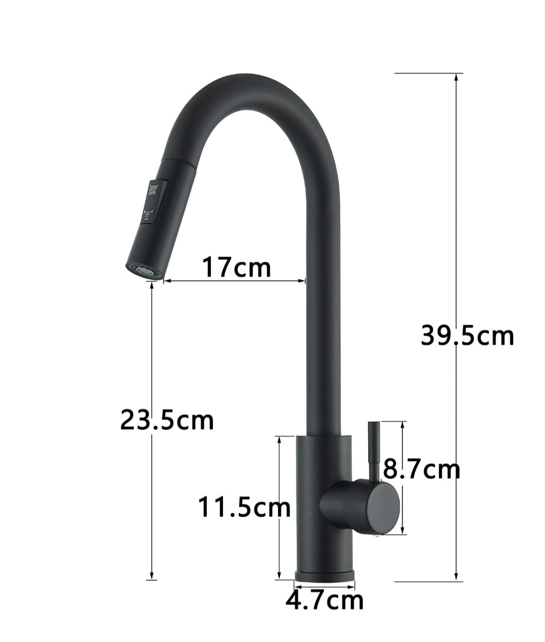 Wasserhahn Küchenarmartur Mischbatterie Schwarz Modern Brause