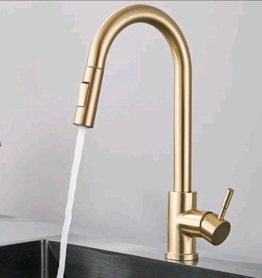 Küchenarmartur Mischbatterie Wasserhahn Brause Gold Design Hochdruck