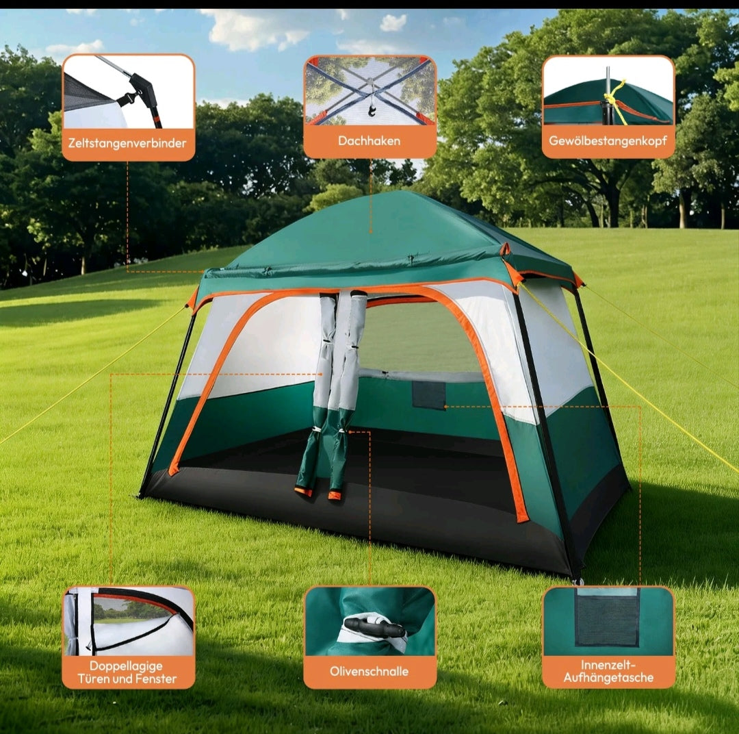 Campingzelt Pop Up Zelt Wurfzelt Wasserfest 4 Personen