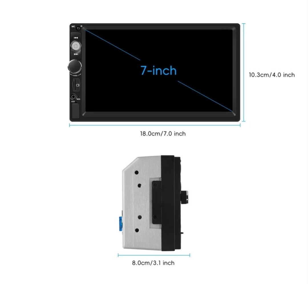 Autoradio Bluetooth Doppel Din2 Touchscreen 7 Zoll
